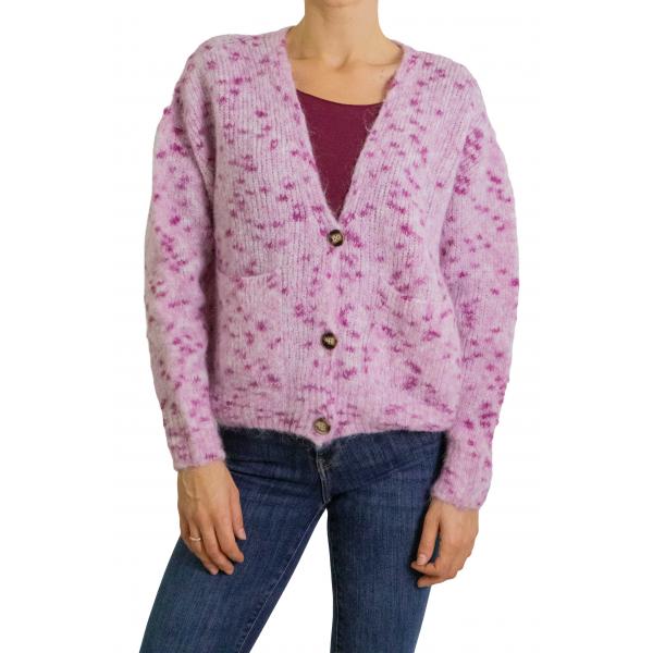 Cardigan con bottoni a V in mohair 